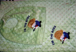 Baby Rooms by Nana, Mary Seibol, Monogrammed Bib & Burp Cloth